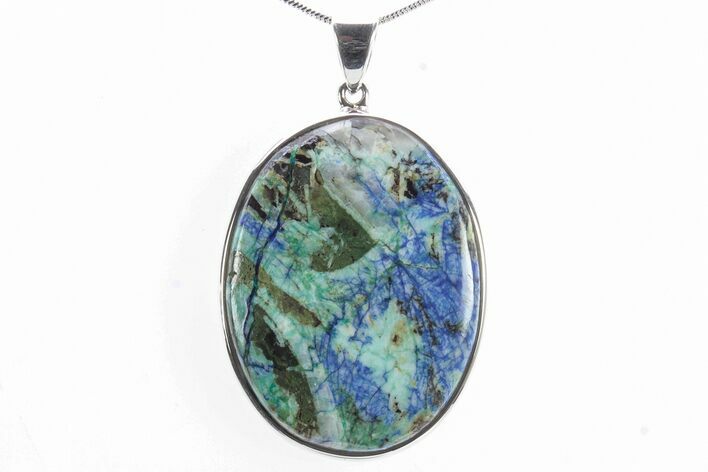 Polished Malachite & Azurite Pendant - Siberia #279043